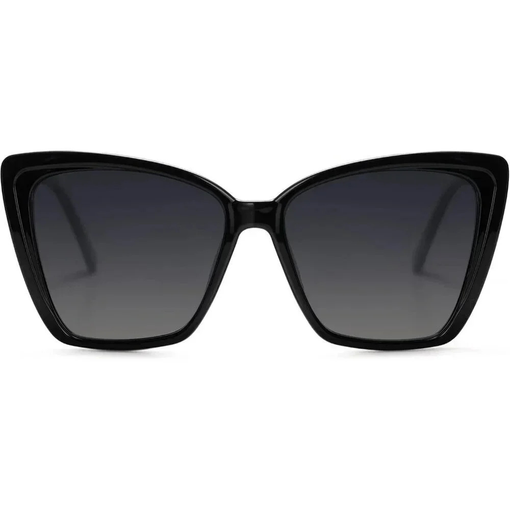 ❤️Women Black Trendy Polarized Sunglasses  For Retro Square Cat Eye Sun Glasses